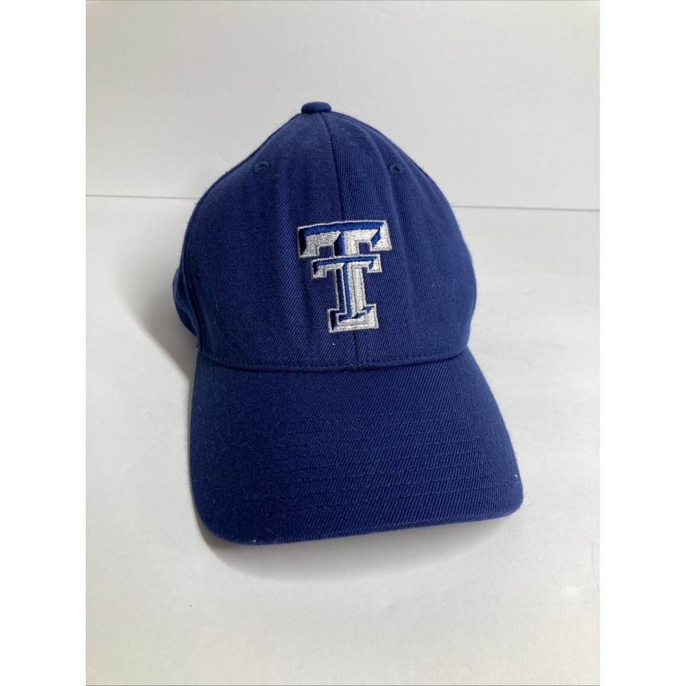 Texas Tech Red Raiders Cap Hat‎ Blue Fitted Small/Medium Embroidered Flexfit